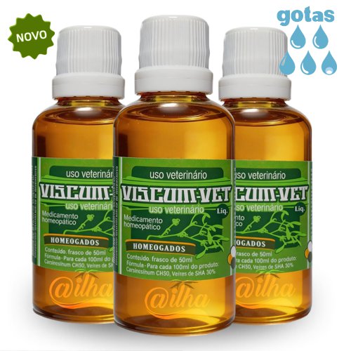 kit 3 un. Viscum Vet gotas - líquido - contra câncer em cães e gatos