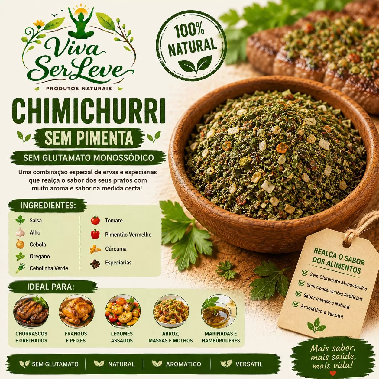 CHIMICHURRI TRADICIONAL – SEM GLUTAMATO MONOSSÓDICO