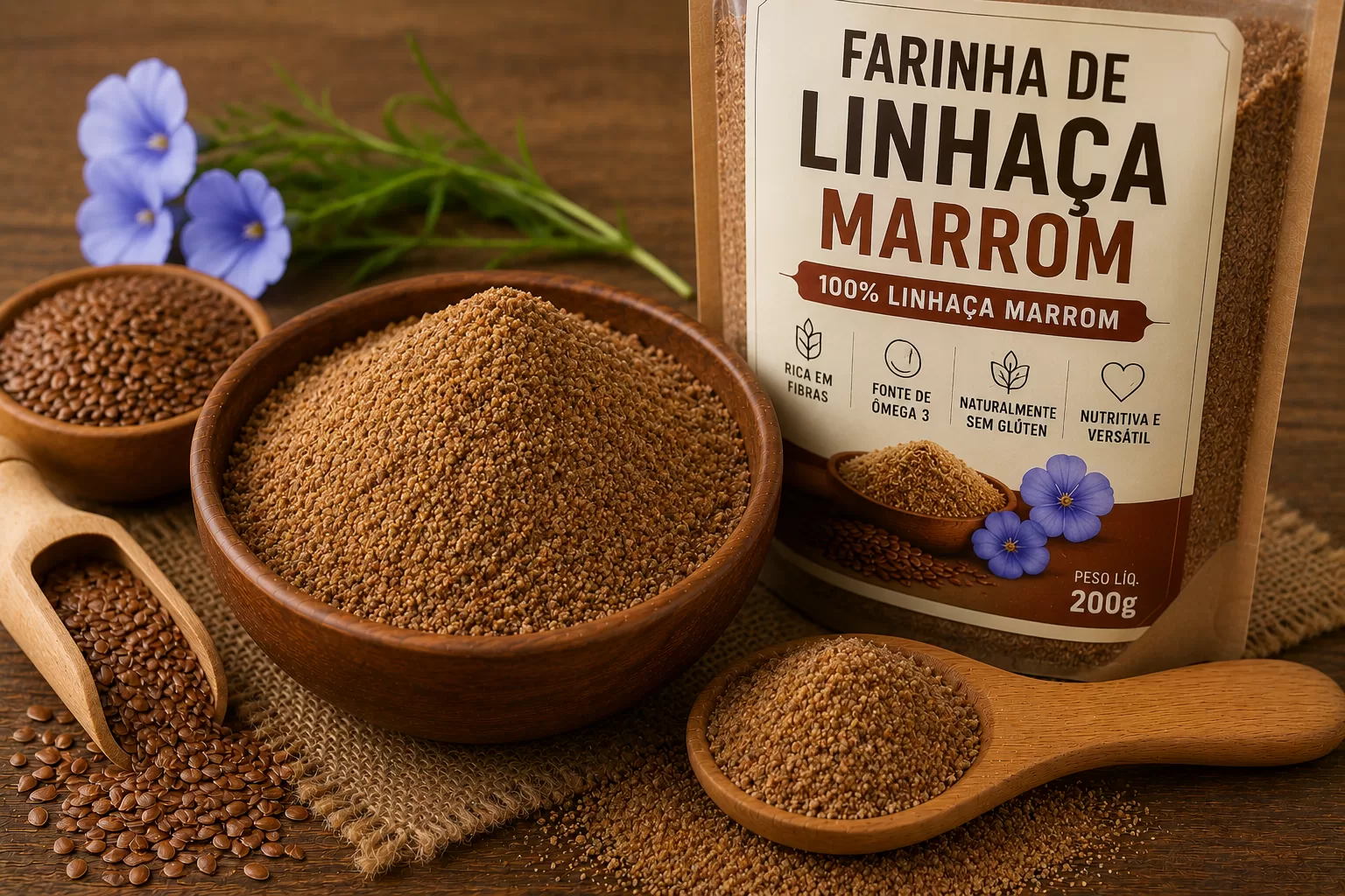 FARINHA DE LINHAÇA MARROM